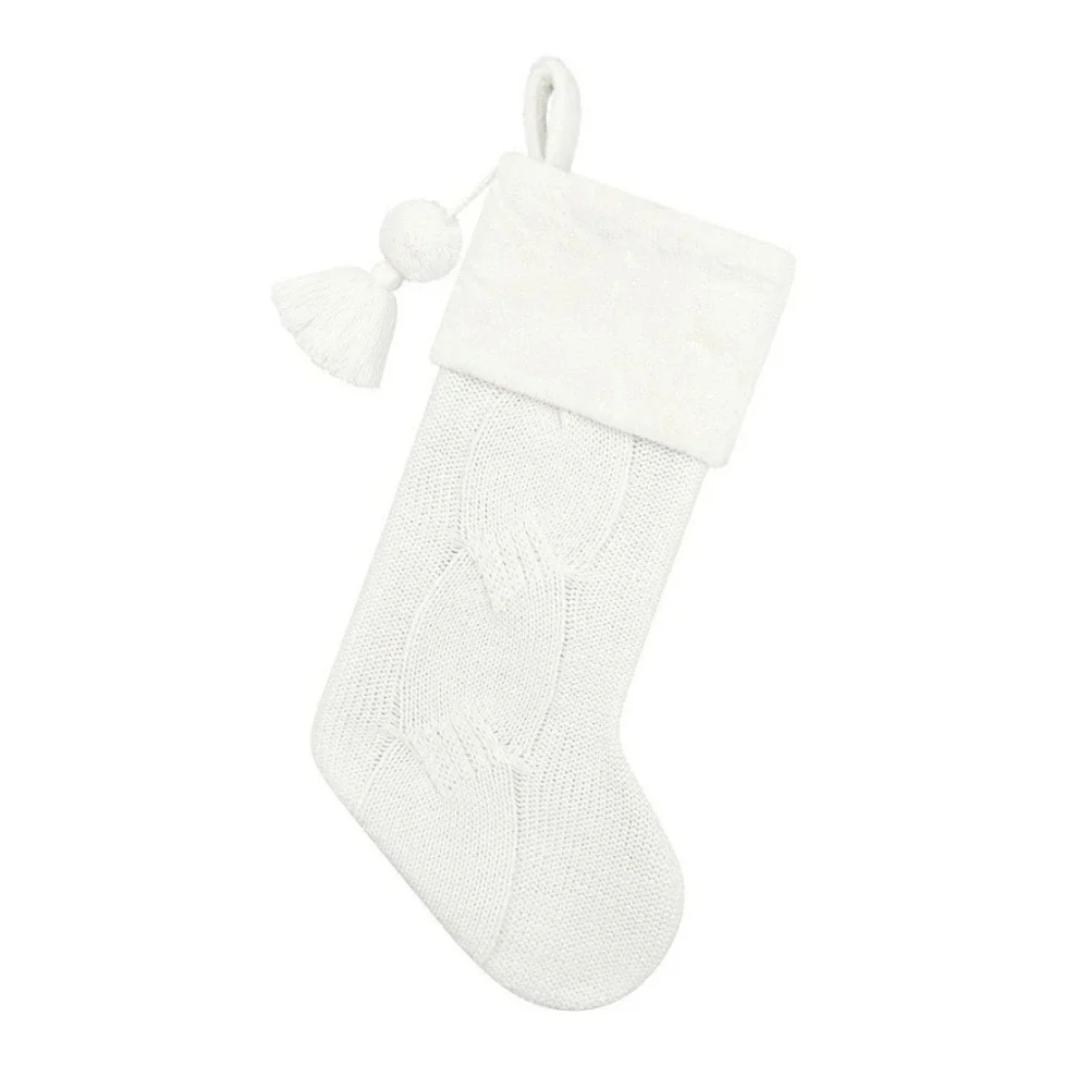 St. Nicholas Square Ivory Cable Knit Christmas Stocking *NEW*